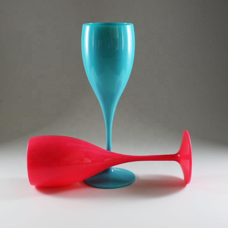 Dishwasher Safe Branded Wine Accessories Reusable Plastic Champagne Flutes 150ml 5oz