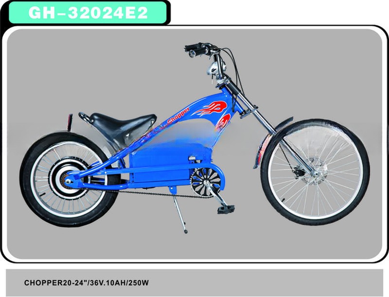 Steel Fork 36V 250W Electric Chopper Bicycle for Comfortable City Commuting