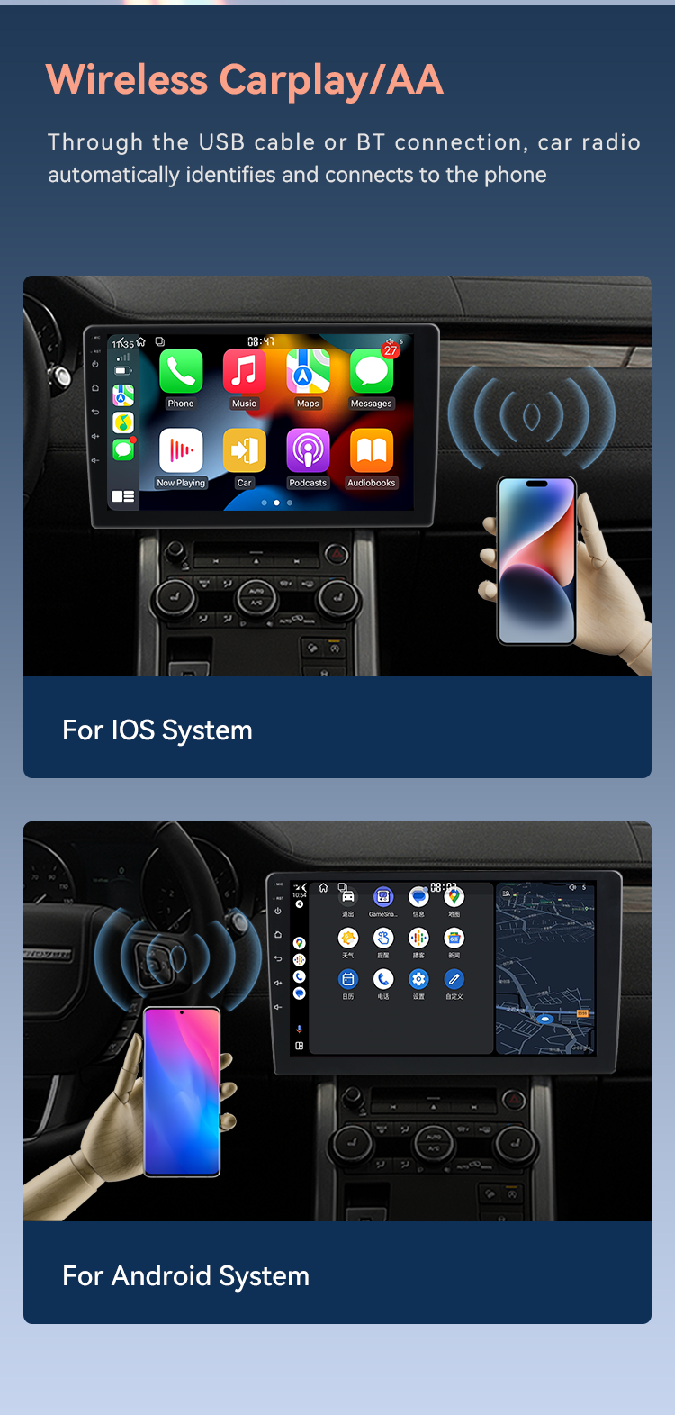 9" Android 12 10-Core 8+128G Car DVD Player Carplay Universal WIFI BT FM/AM 4G RDS DSP DVR Car Radio Pantalla Para auto