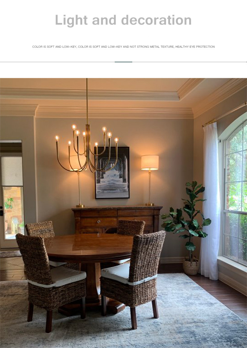 Retro Style Swoop Arm Chandelier Living Room Luxury American pendant lamp best lighting(WH-AP-570)