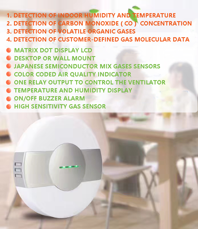 Integrated Wall-mounted TVOC gas detecor Air Quality Detector for Tvoc Monitor, Formaldehyde and Pm2.5 Detector
