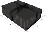 Long Ribbon Magnetic Gift Box Cardboard Matte Black