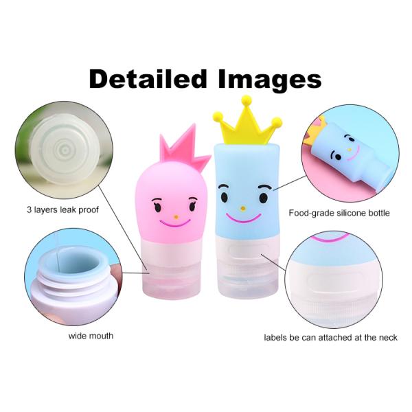 Food Grade Empty 40ml Cartoon Silicone Travel Bottles
