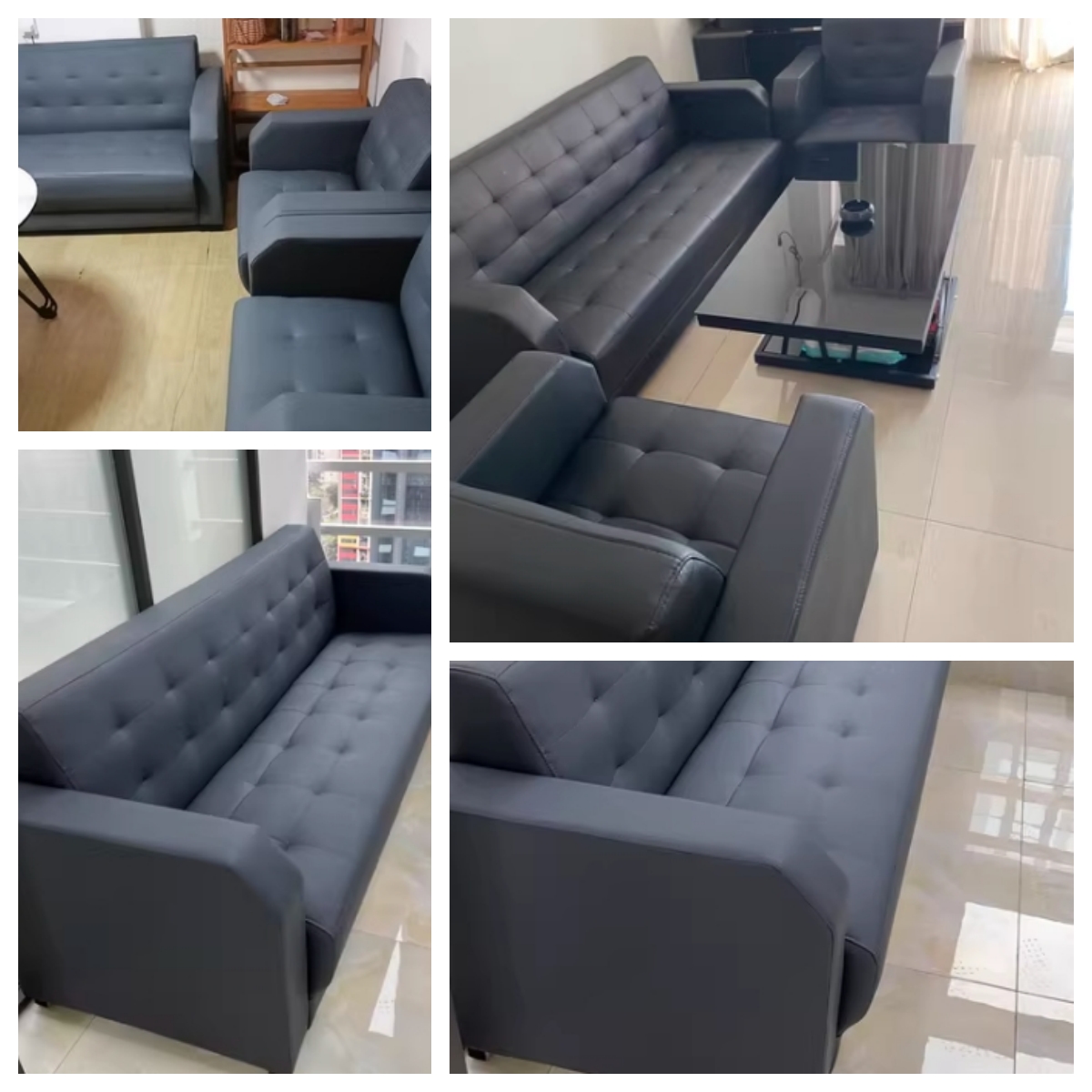 Modern Office Furniture Customized Leather Sofa Set Chinese Style Contemporary 2 Sets