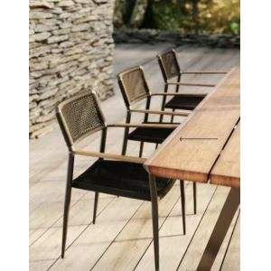 Modern Garden Cafe BBQ Wicker Rattan Lounge Chair Table Set Outdoor For Hotel