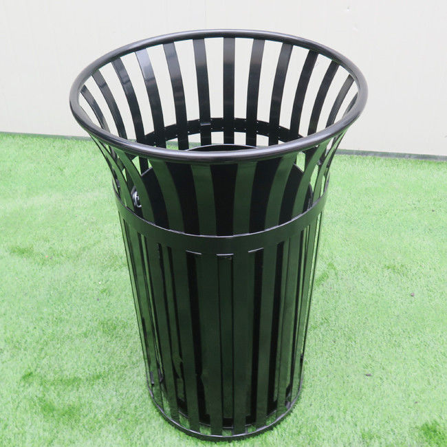 Powder Coating Dia 584* 914H Mm Steel Outdoor Trash Can
