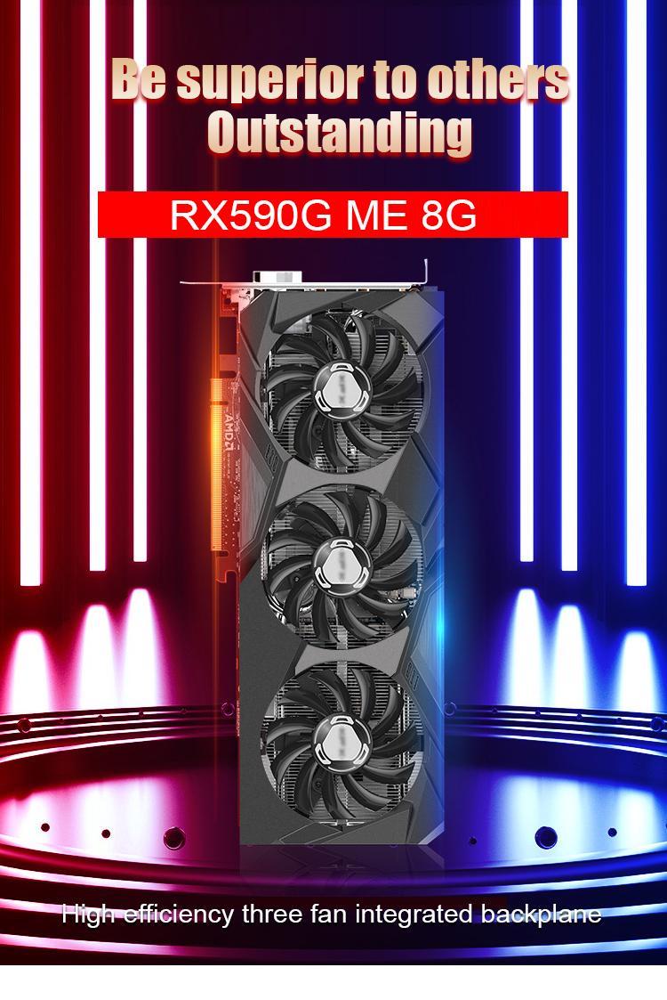 1336MHz Miner Graphics Card XFX RX590 8GB GPU Graphics Card