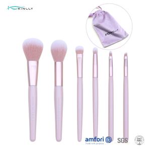 China 6PCS Aluminum Ferrule Pink Handle Makeup Brushes wholesale