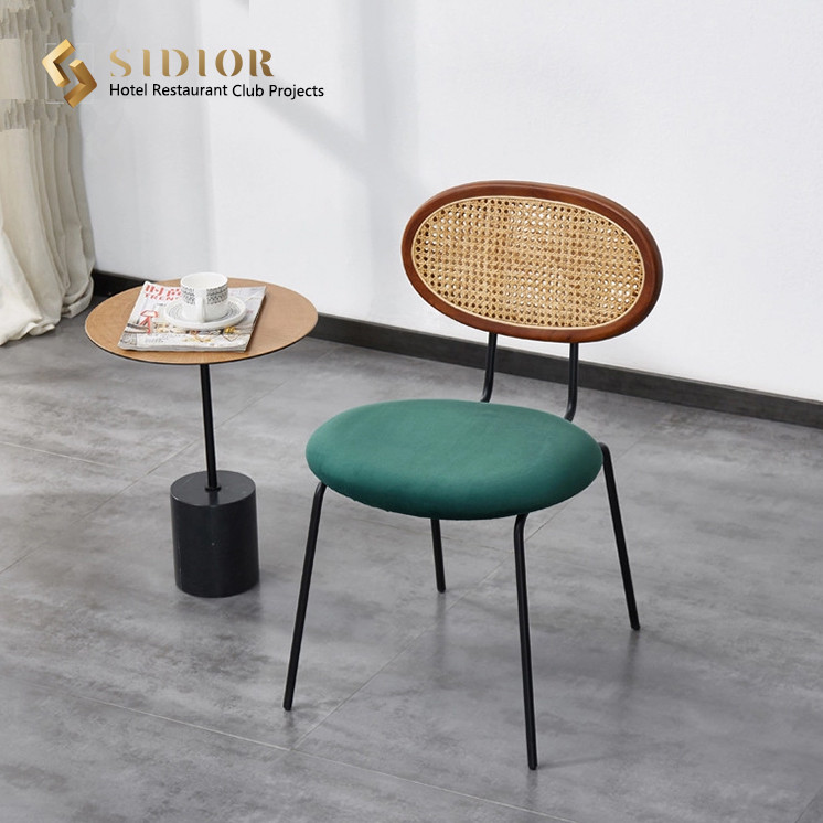 78cm Height Solid Wood Dining Chair With Metal Legs