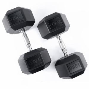China Steel Physical Fitness Gear 10 Lb Cast Hex Dumbbell Rubber Coated 5 Lb wholesale