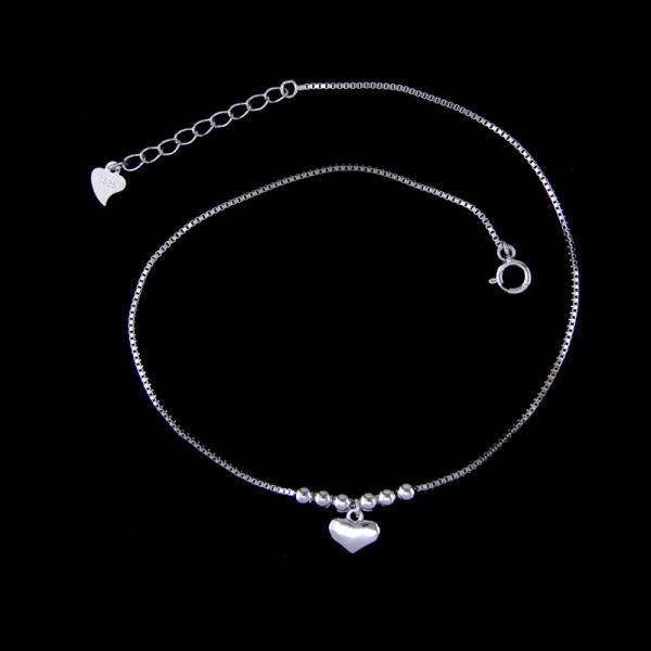 Customized Sterling Silver Friendship Bracelet / Elegant White Gold Ankle