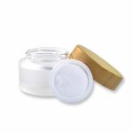 Frosted Glass Cream 50g 15g 30g Bamboo Cosmetic Containers Glass Jar Care Skin