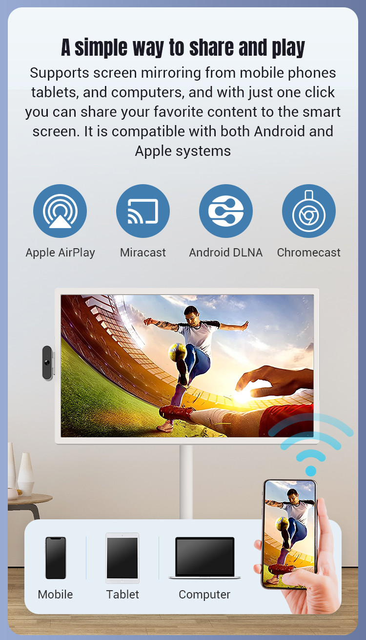 stand by me tv 27 32 inch smart screen touch screen portable tv movable rechargeable standbyme lcd smart TV