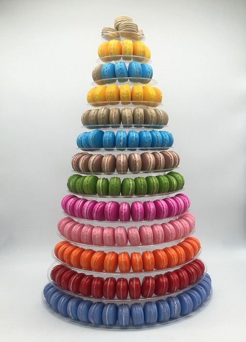 6 Tier White 1mm Plastic Macaron Packaging Macaron Wedding Display