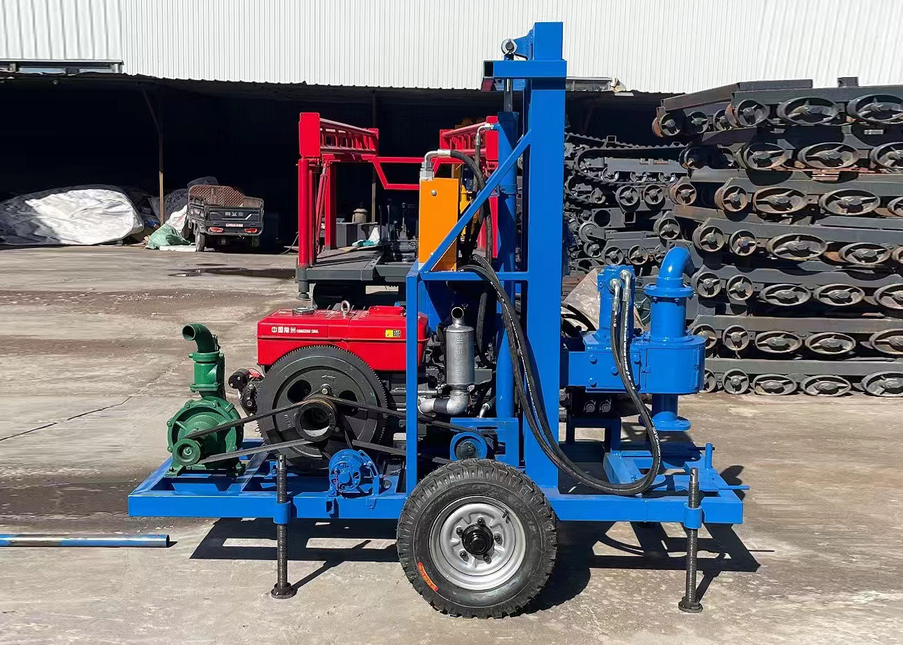 Trailer Mounted Water Well Drilling Rig With 50mm Drilling Rod For 150M Depths