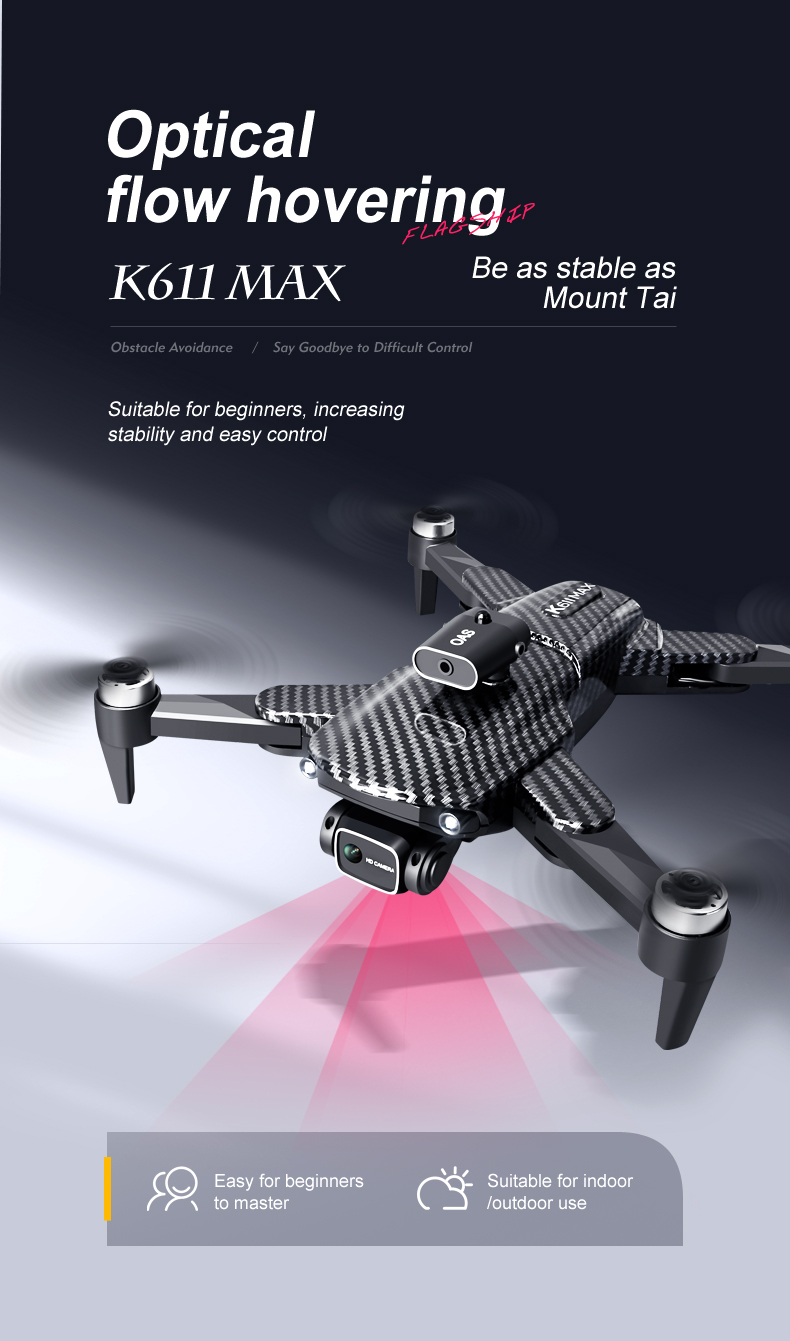 K818max 360 Degree Flip Drone Professional 4k Obstacle Avoidance Fpv Wifi Camera Electric for Intermediate Operators 122 g