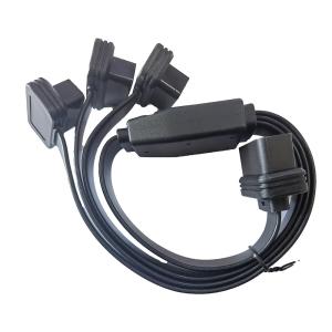 China Flat Ribbon Obdii Splitter Cable , Obd2 16 Pin Male To Female Extension Cable wholesale