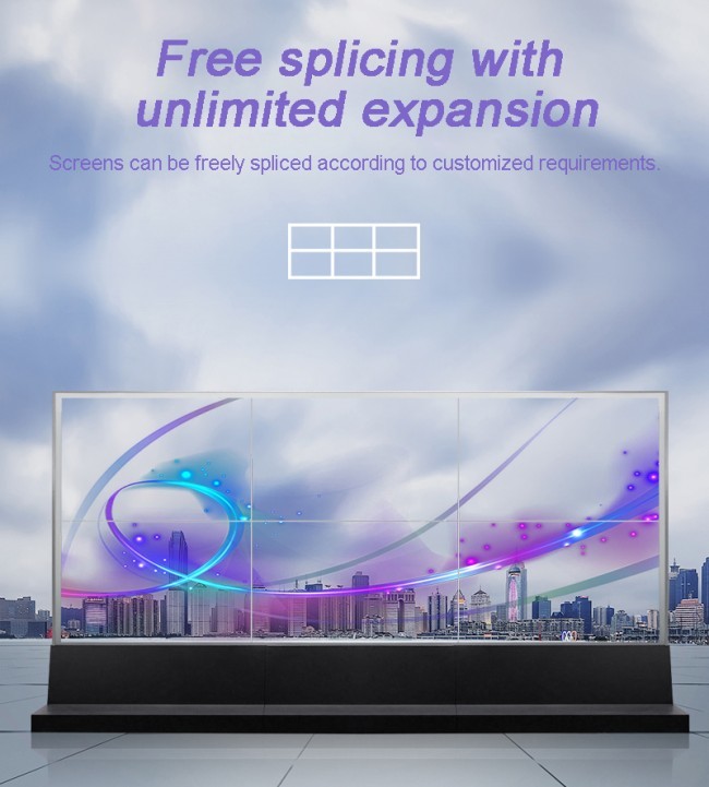 Aluminum Alloy Frame Transparent OLED Touch Display Advertising Player with High Brightness and 4K Ultra HD Resolution