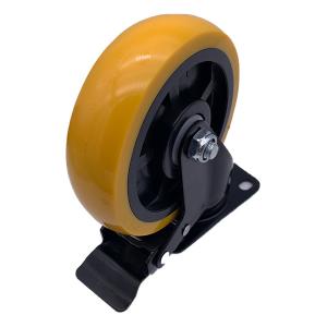 China Medium Duty Brake 100mm Polyurethane Industrial Caster Wheel wholesale