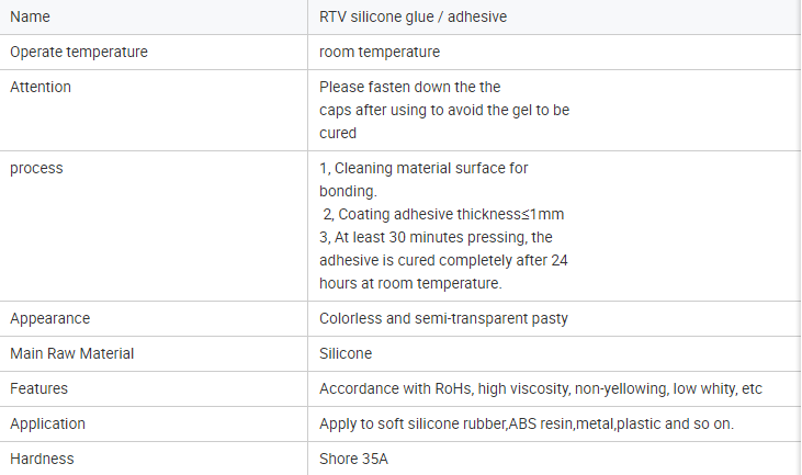 Kanglibang Silicone Rubber Adhesive for Bonding Silicone to Various Sbustrates Room Temperature Curing