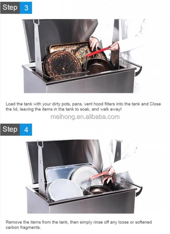 Ultrasonic Heated Soak Tank Stainless Steel Soak Tank Cleaner For Oven Tray