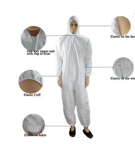 China Anti Virus Disposable Protective Clothing Non Woven Disposable White Coveralls wholesale