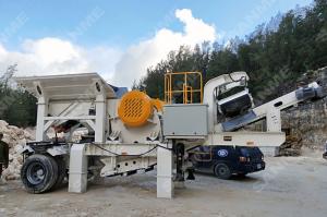 China Road Building Feeding 1200mm Mobile Crusher Station wholesale