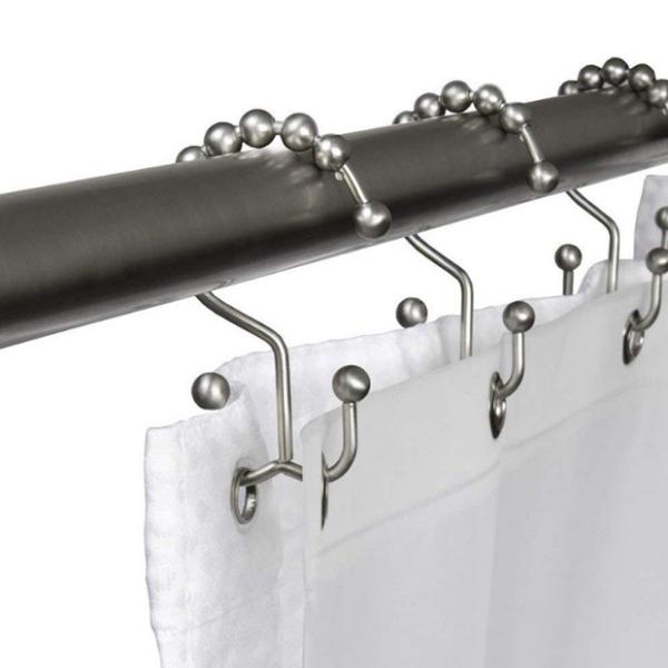 Stainless Steel Shower Curtain Rings For Bathroom Double Glide