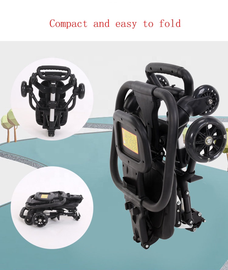 20KG Load Bearing Carbon Steel Children's Stroller Two-Way Seat and Easy Folding