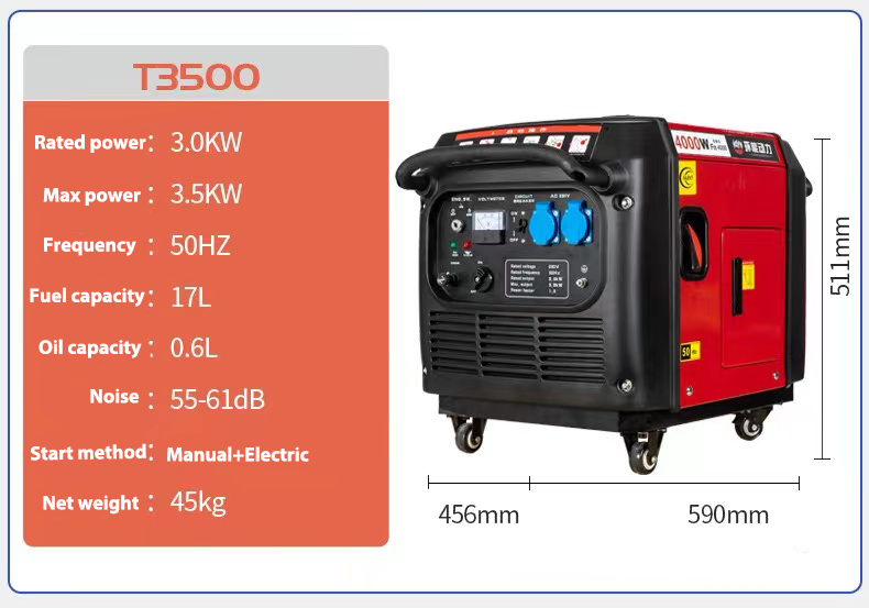 Inverter Gasoline Generator 1KW 2KW 2.5KW 3KW 4KW Digital Variable Frequency Silent Generator