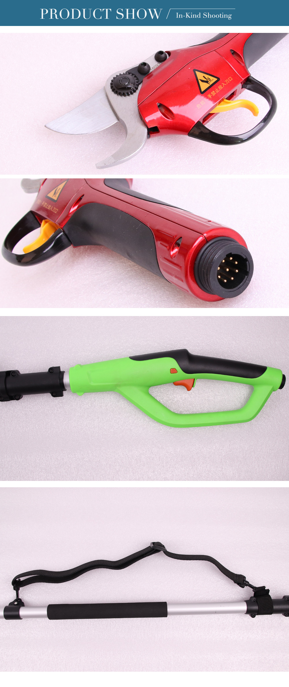 Swansoft 30mm Portable Long Handle Reach Bypass Electric Pruning Shears for Trimming