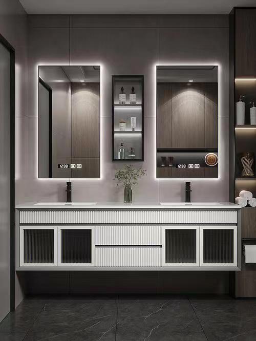 Rectangle Vanity YALIG Custom Luxury Quartz Counter Top Set for Modern Bathroom Design