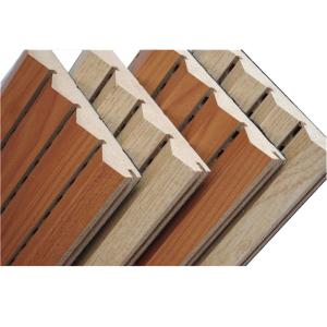 China Customized Veneer Finished Wooden Grooved Acoustic Panel Soundproof for Office Building wholesale