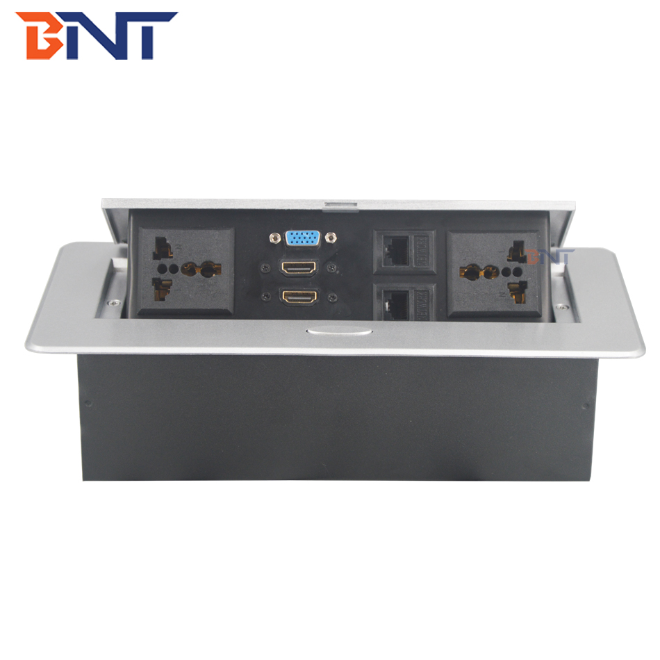 for conference room desk conceal pop up style with vga connector tabletop cable cubby