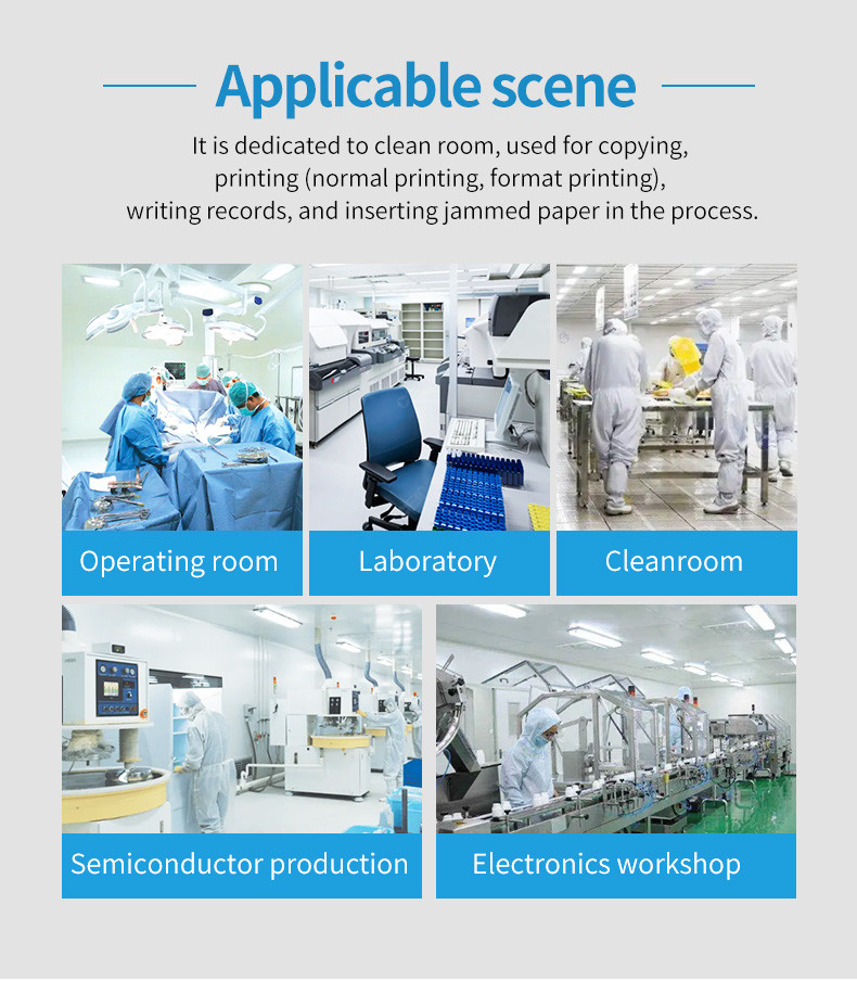 Latex Free Polyethylene Impregnated Coated Cleanroom A4 Size Copy Paper Anti Dust