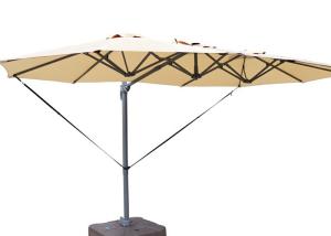 China Patio Double Sided 4.5x2.65m Outdoor Sun Parasol With Steel Pole wholesale