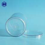 Round Food Packaging Plastic Containers Clear PET Plastic Cylinder Jar