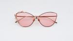 Fashion Cateye Sunglasses metal rims One Piece Style Shades Colorful lens UV 400