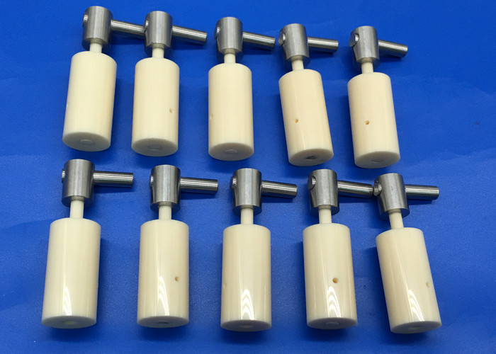 Refractory Zirconia Ceramic Piston Sleeve / Insulator Valve With Metal Parts