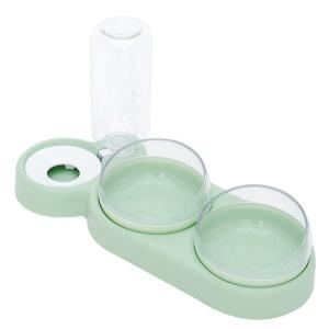 China 500ml Plastic Automatic Pet Feeder Bowl Raised Stand Double Bowl Pet Feeder wholesale