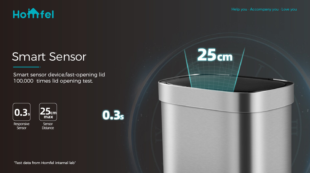 Household 65L Touchless Smart Sensor Waste Bin for Office Kitchen Stainless Steel Automatic Garbage Container