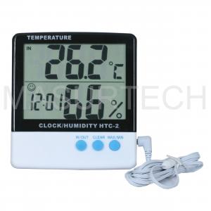 China HTC-2 outdoor and indoor used humidity and temperature meter with probe and clock wholesale