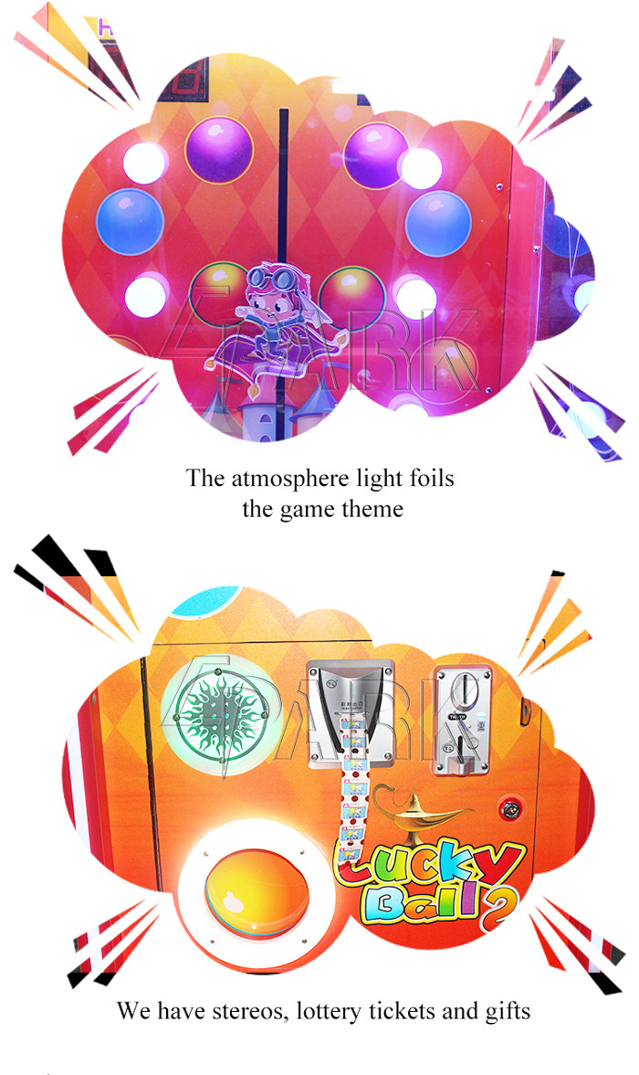 Indoor Coin Operated Redemption Game Machine Children Target Grabing Blow Ball Shooting Ball Game Console