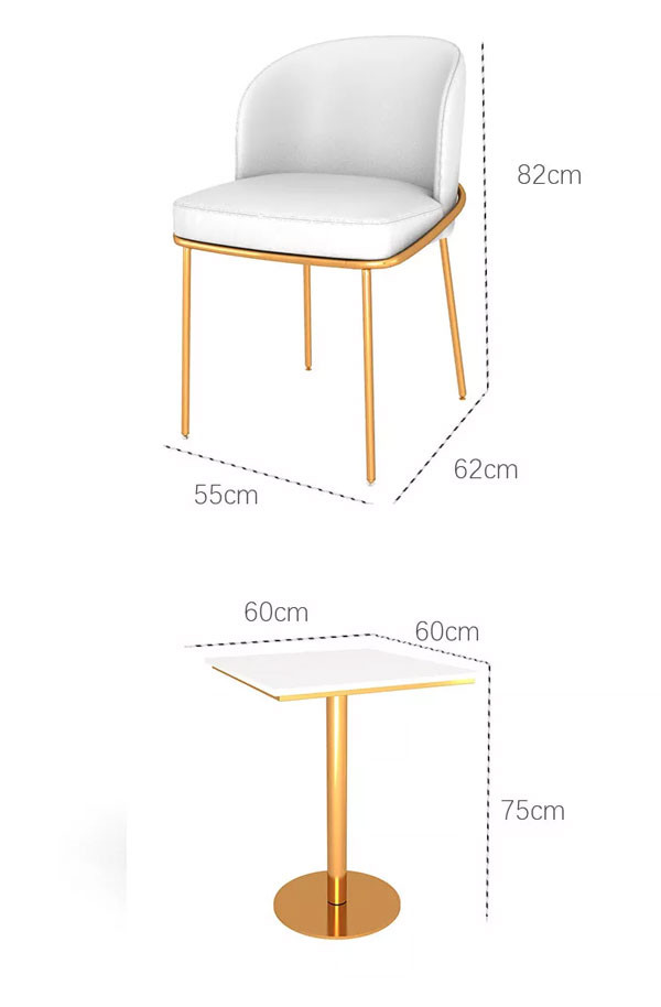 Coffee Marble Table And Chairs Velvet High Density Foam Restaurant Furniture