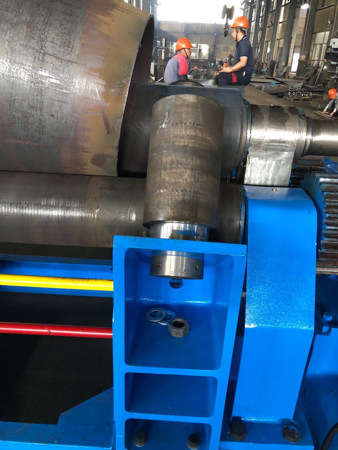 PLC CNC Plate Bending Rolling Machine 4x1500mm 3 Roller Steel Metal