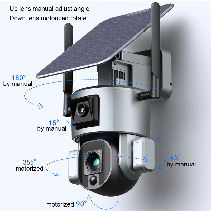 10x Zoom 4.0MP Wifi Dome CCTV Network Ipsy Solar Battery Backup Surveillance Camera 4g