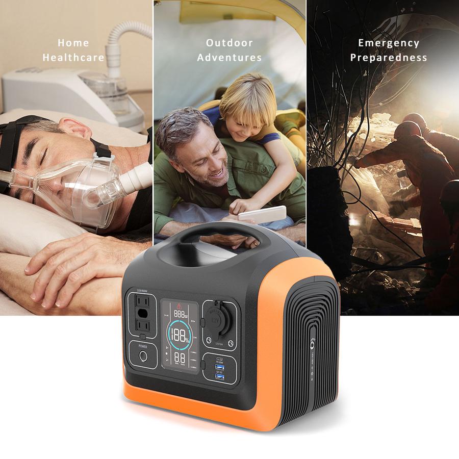 19.2V 595WH Lithium Battery Portable Solar Power Bank 110V 600W Pure Sine Wave AC Outlet
