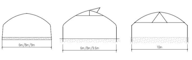Agricultural Tunnel Greenhouse Single Span PE Film Greenhouse For Flowers Plant