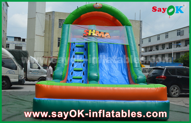 Adult Inflatable Slide 9.5*7.5*6.5m Colorful Inflatable Bouncer Slide With Climbing Wall For Amusement Park