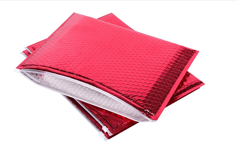 220x160mm Shiny Holographic Bubble Envelope Mailers with Zipper Cosmetic Bubble Jiffy Bag